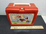 Vtg 1986 Pound Puppies Lovable Huggable Thermos Red Lunchbox Tonka Collectible