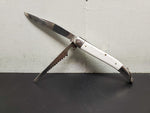 Vtg Stainless Steel Folding Knife Made in Japan 2 Blade Saw Edge & 3.5" Blade VF