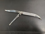 Vtg Stainless Steel Folding Knife Made in Japan 2 Blade Saw Edge & 3.5" Blade VF