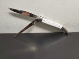 Vtg Stainless Steel Folding Knife Made in Japan 2 Blade Saw Edge & 3.5" Blade VF