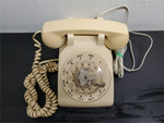 Vtg Desk Telephone 1970s Bell System Western Electric Rotary Dial Phone Beige VF