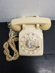 Vtg Desk Telephone 1970s Bell System Western Electric Rotary Dial Phone Beige VF