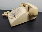 Vtg Desk Telephone 1970s Bell System Western Electric Rotary Dial Phone Beige VF