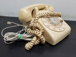 Vtg Desk Telephone 1970s Bell System Western Electric Rotary Dial Phone Beige VF