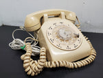 Vtg Desk Telephone 1970s Bell System Western Electric Rotary Dial Phone Beige VF