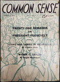 VTG March 1933 Common Sense Magazine Demands on President Roosevelt Collectibles