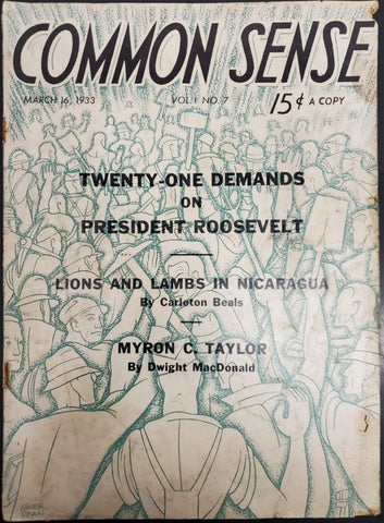 VTG March 1933 Common Sense Magazine Demands on President Roosevelt Collectibles
