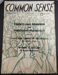 VTG March 1933 Common Sense Magazine Demands on President Roosevelt Collectibles