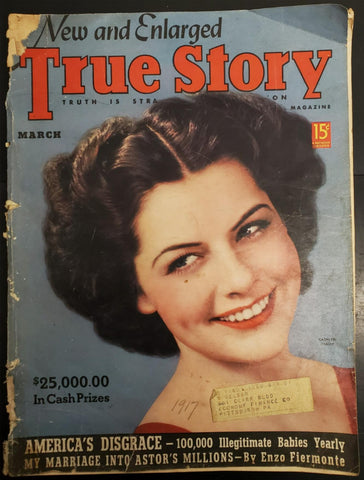 VTG March 1939 New & Enlarged True Story Magazine Collectibles By Enzo Fiermonte