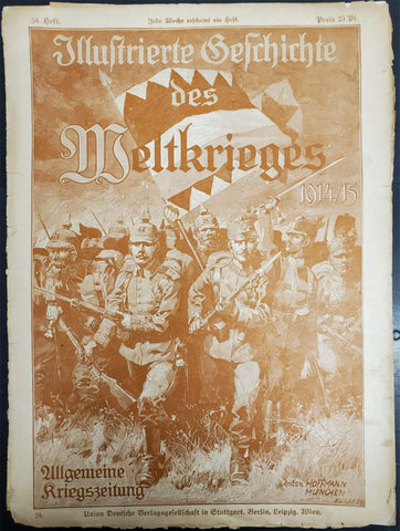 Antique 1914-15 WW1 Illustrated Story German Newspaper Magazine Publication #3