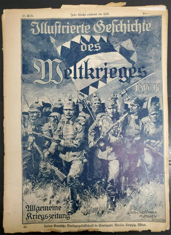 Antique 1914-15 WW1 Illustrated Story German Newspaper Magazine Publication #4