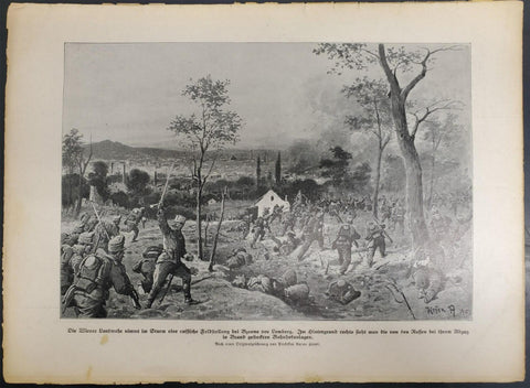 Antique 1914 WW1 Illustrated Story German Newspaper Magazine Publication Art #6