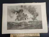 Antique 1914 WW1 Illustrated Story German Newspaper Publication Art Complete #8