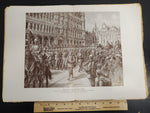 Antique 1914 WW1 Illustrated Story German Newspaper Publication Art Complete #9