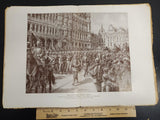 Antique 1914 WW1 Illustrated Story German Newspaper Publication Art Complete #9