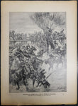 Antique '14 WW1 Illustrated Story From German Publication Fritz Newmann Artwork