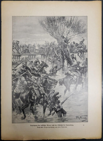 Antique '14 WW1 Illustrated Story From German Publication Fritz Newmann Artwork