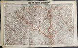 1914-15 WW1 Illustrated Story German Publication Map From Western Theater of War