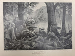 1914 WW1 Artwork by A. Roloff Battle From Illustrated Story German Publication