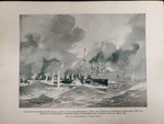 1914 WW1 Art Ships by Harry Heusser From Illustrated Story German Publication