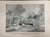 1914 WW1 Art Ships by Harry Heusser From Illustrated Story German Publication
