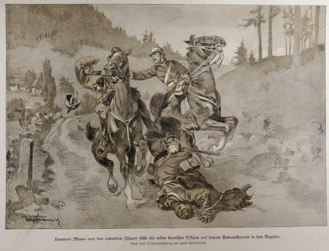 1914 WW1 Artwork by Hans Stubenrauch From Illustrated Story German Publication