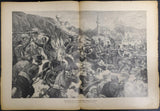 1914 WW1 Art Battle by Franz Kienmayer From Illustrated Story German Publication