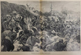 1914 WW1 Art Battle by Franz Kienmayer From Illustrated Story German Publication