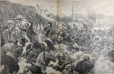 1914 WW1 Art Battle by Franz Kienmayer From Illustrated Story German Publication