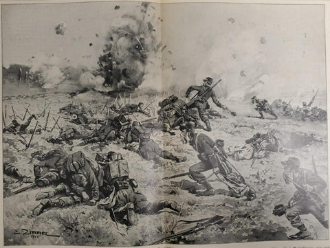 WW1 1914-1915 Art by E. Zimmer Excerpt From Illustrated Story German Publication