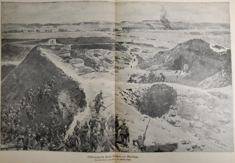 1914 WW1 Battle Art by Ewald Thiel From Illustrated Story German Publication