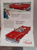 Vtg Advertisements Plymouth Chrysler Special De-Luxe 4 DR Sedan Ford Thunderbird