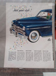 Vtg Advertisements Plymouth Chrysler Special De-Luxe 4 DR Sedan Ford Thunderbird