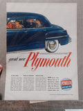 Vtg Advertisements Plymouth Chrysler Special De-Luxe 4 DR Sedan Ford Thunderbird