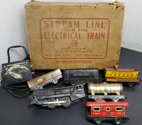Antique Marx Stream Line Steam Type Electrical Train Set In Original Box RC Nice
