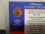American Historic Society Strange But True: Lincoln Kennedy Coins Collector Card
