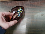 Decorative Glass Ashtray/Candy Bowl/Trinket holder Purple Gold Accent Flowers