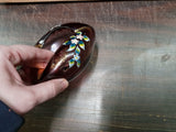 Decorative Glass Ashtray/Candy Bowl/Trinket holder Purple Gold Accent Flowers