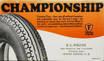 Vtg Ink Blotter Championship Tires Advertising Wilcox Auto Service Station 1930'