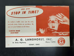 Vtg Ink Blotter Card Pontiac Service Car Advertising Can You Stop In Time? Ohio