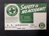 Vtg Ink Blotter Card Pontiac Service Car Advertising Safety Green Cross 4 Safety