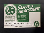 Vtg Ink Blotter Card Pontiac Service Car Advertising Safety Green Cross 4 Safety