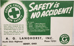 Vtg Ink Blotter Card Pontiac Service Car Advertising Safety Green Cross 4 Safety
