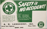 Vtg Ink Blotter Card Pontiac Service Car Advertising Safety Green Cross 4 Safety