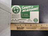 Vtg Ink Blotter Card Pontiac Service Car Advertising Safety Green Cross 4 Safety