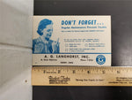 Vtg Ink Blotter Card Pontiac Service Car Advertising Don't Forget Langhorst OH