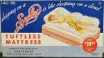 Vtg Ink Blotter Card Sealy Advertising Tuftless Mattress Lady on Bed Since 1881
