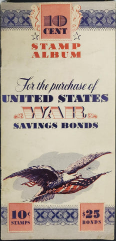 WW2 US Home Front War Saving Bond Stamp Book 10 Cent w/57 US War Saving Stamps!!