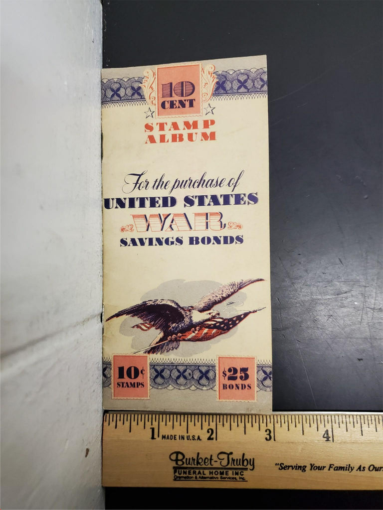 WW2 US Home Front War Saving Bond Stamp Book 10 Cent w 57 US War