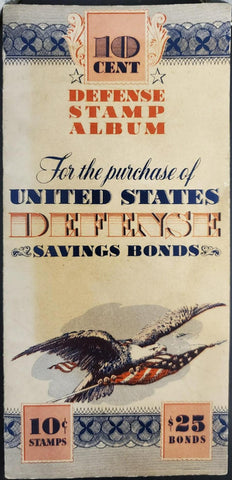 Vtg 1942 WW2 US Home Front War Saving Defense Stamp Album 10 Cent $25 Bond Empty
